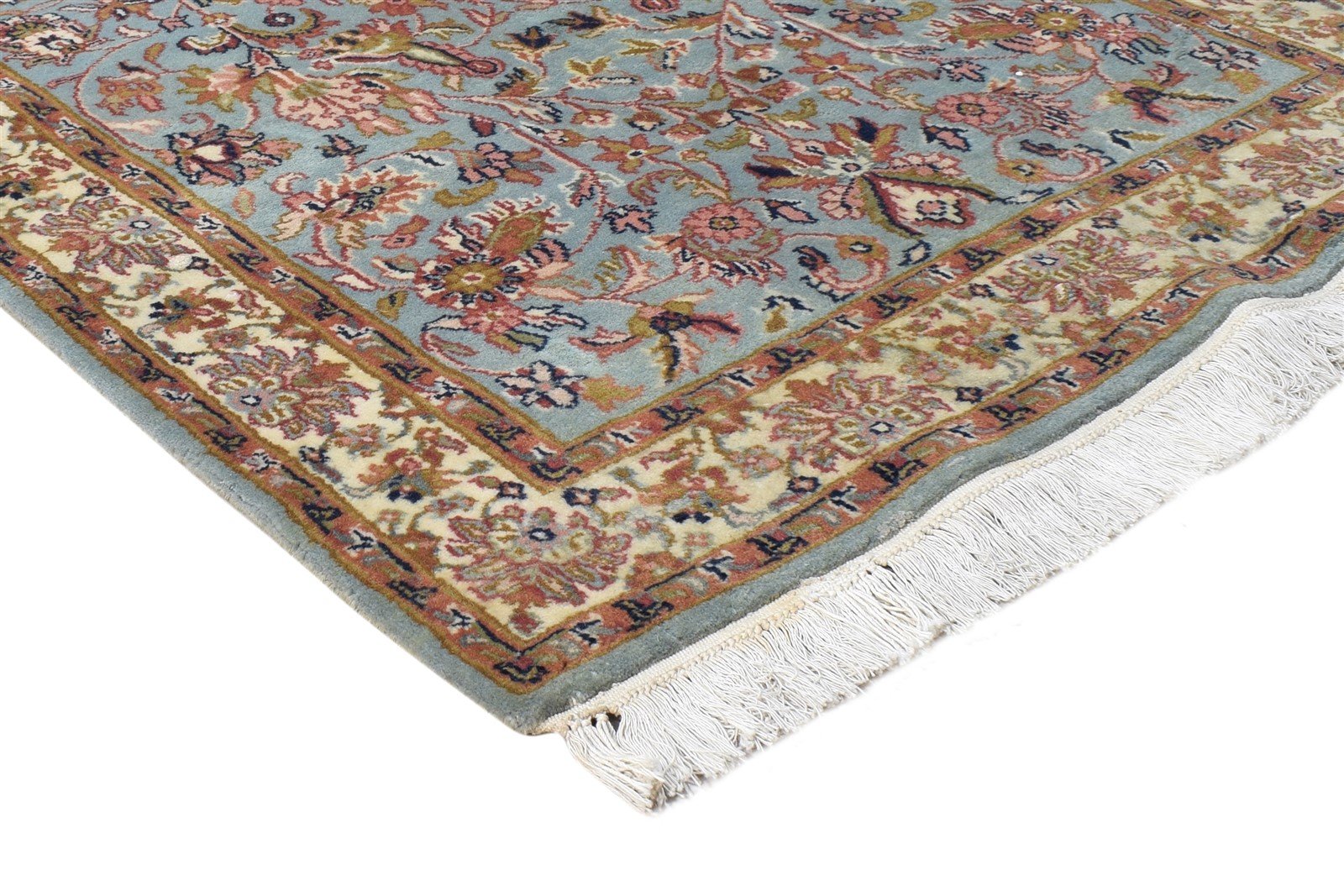 Hand Knotted Blue Wool Rug 3' X 5' Persian Kashan Oriental Small Carpet 7864680743061