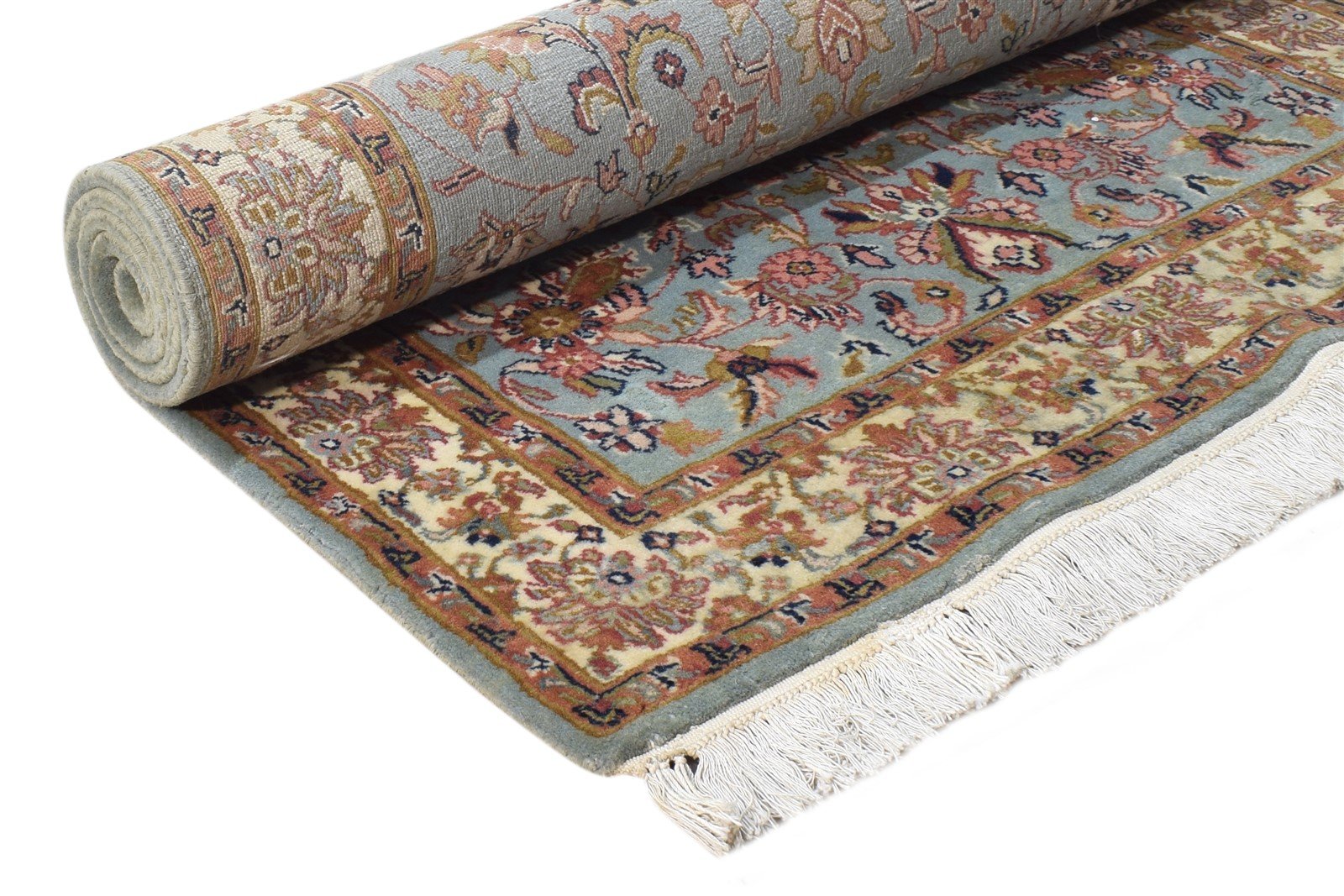 Hand Knotted Blue Wool Rug 3' X 5' Persian Kashan Oriental Small Carpet 7864680743061
