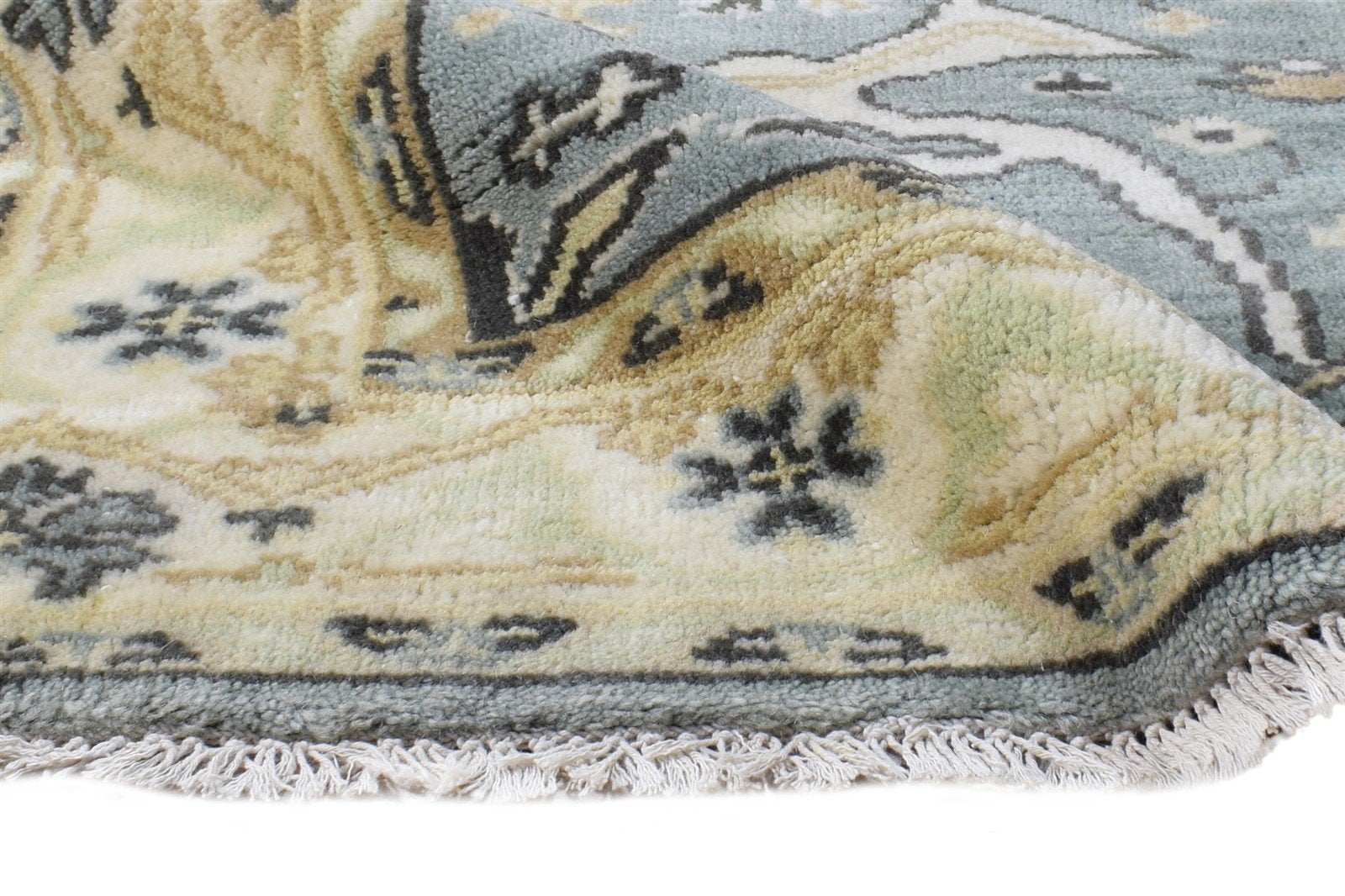 Hand Knotted Blue Wool Rug 4' X 6' Persian Oushak Oriental Room Size Carpet 7865145131157