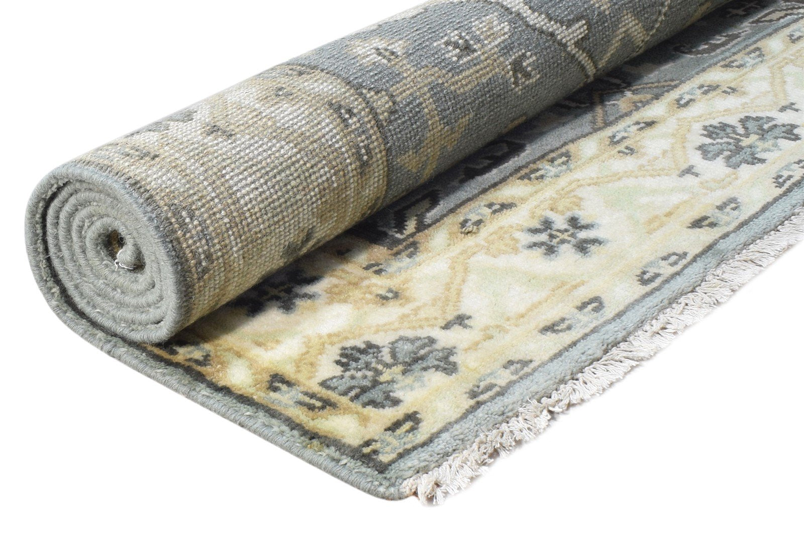 Hand Knotted Blue Wool Rug 4' X 6' Persian Oushak Oriental Room Size Carpet 7865145131157