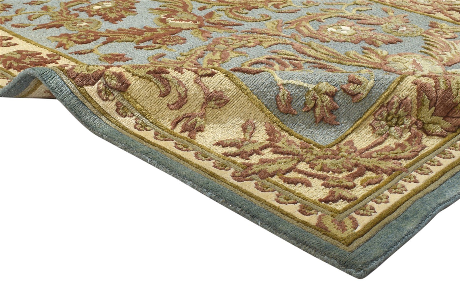 Hand Knotted Blue Wool Rug 5' X 8' Persian Oushak Oriental Room Size Carpet 7864091115669