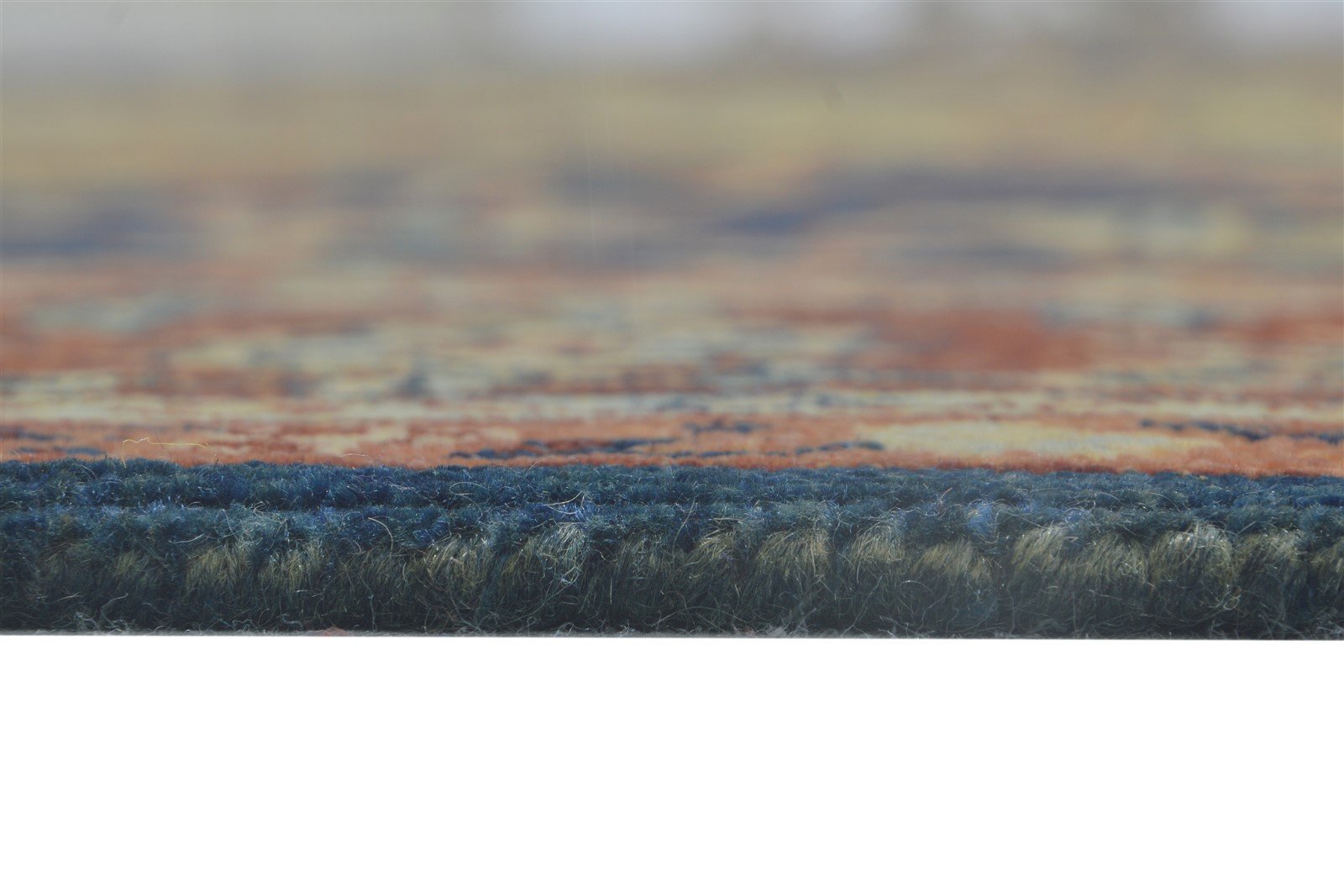 Hand Knotted Blue Wool Rug 8' X 10' Persien Heriz-Indian Oriental Large Carpet 7864318558357