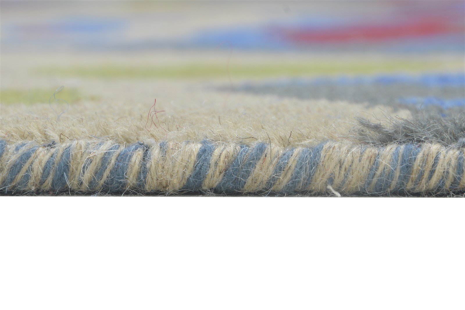 Hand Knotted Blue Wool Rug 9' X 12' Modern Indian Abstract Extra Large Carpet 7864327831701