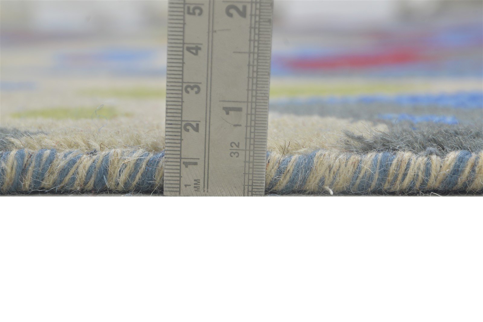 Hand Knotted Blue Wool Rug 9' X 12' Modern Indian Abstract Extra Large Carpet 7864327831701