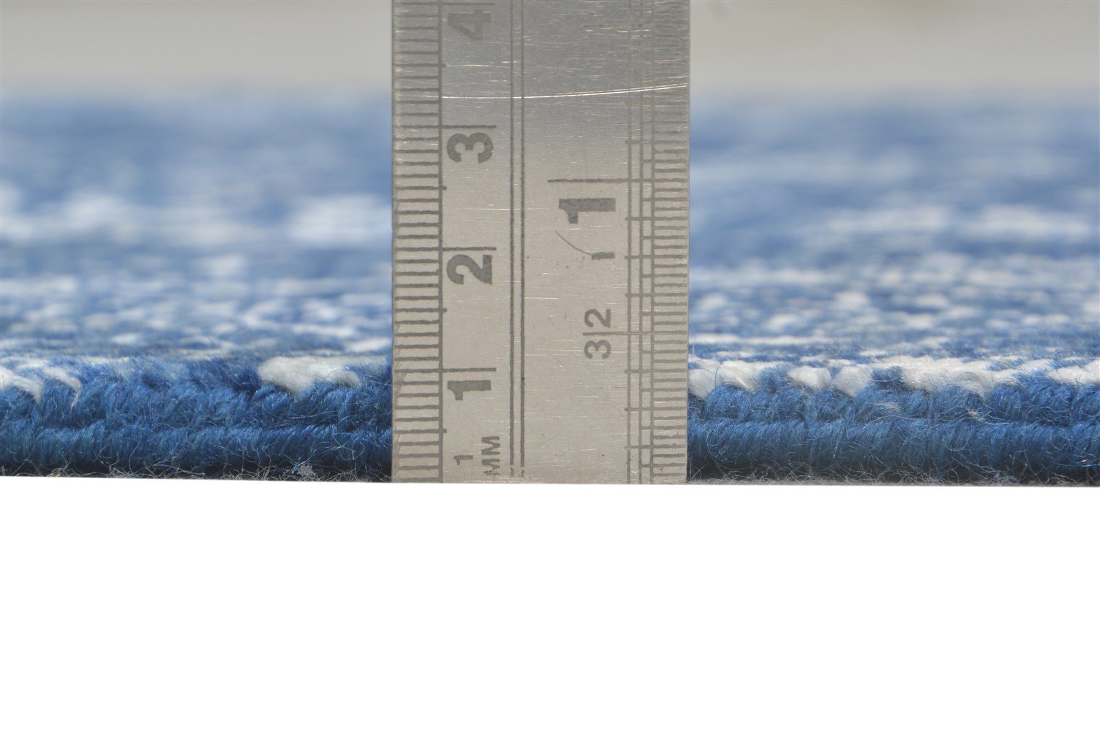 Hand Knotted Blue Wool / Silk Rug 2' X 6' Modern Oushak Abstract Small Runner 7865148833941