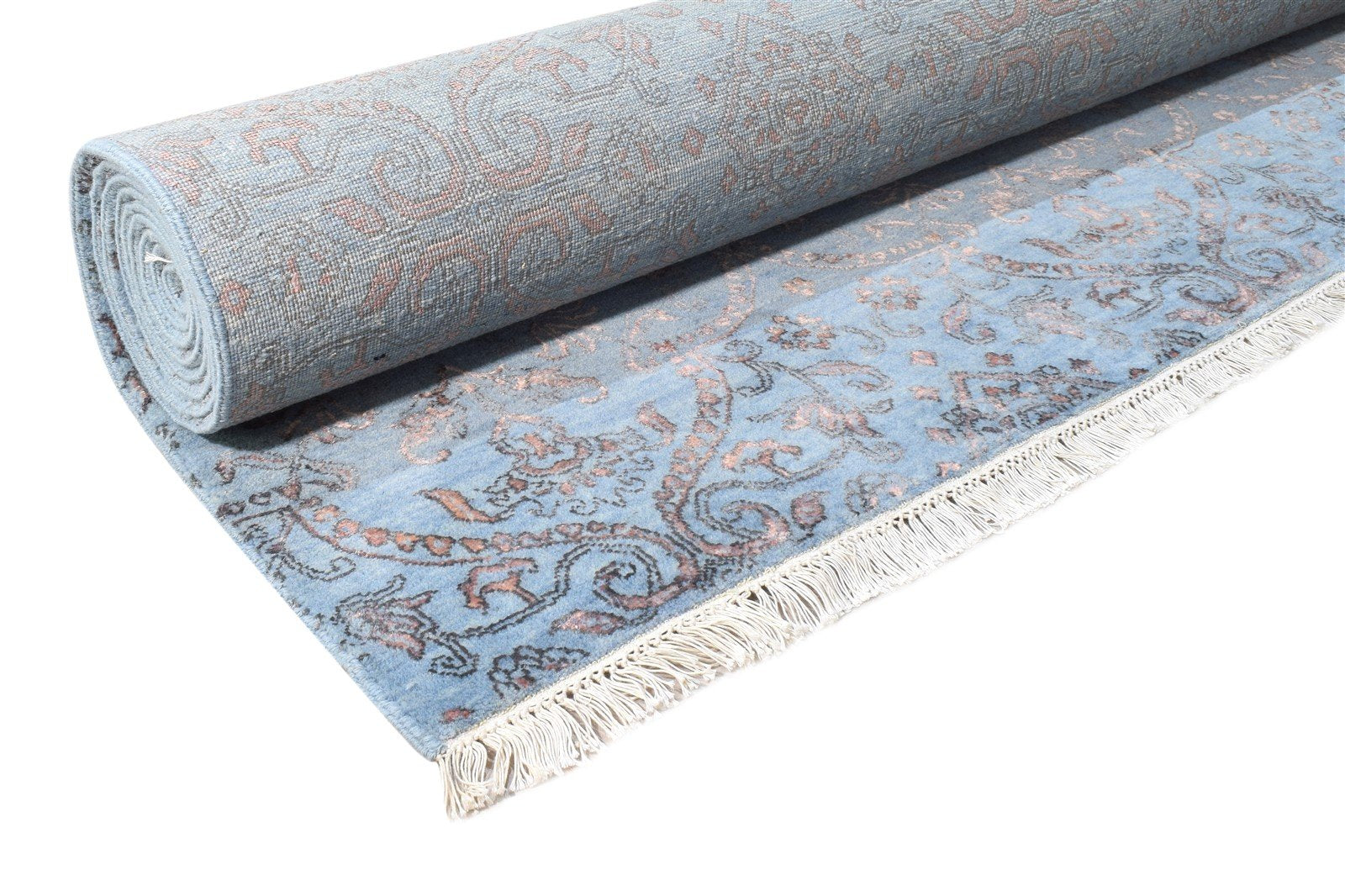 Hand Knotted Blue Wool / Silk Rug 9X12 Modern American Abstract Extra Large 7864622350485
