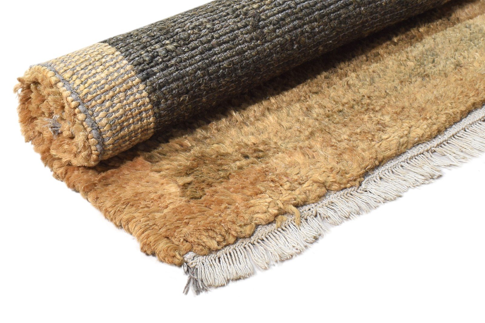 Hand Knotted Brown Hemp Rug 2' X 3' Modern Scandinavian Bordered Small Carpet 7865141330069
