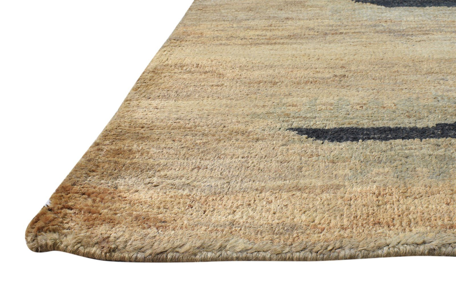 Hand Knotted Brown Jute Rug 4' X 6' Modern American Abstract Room Size Carpet 7865110102165