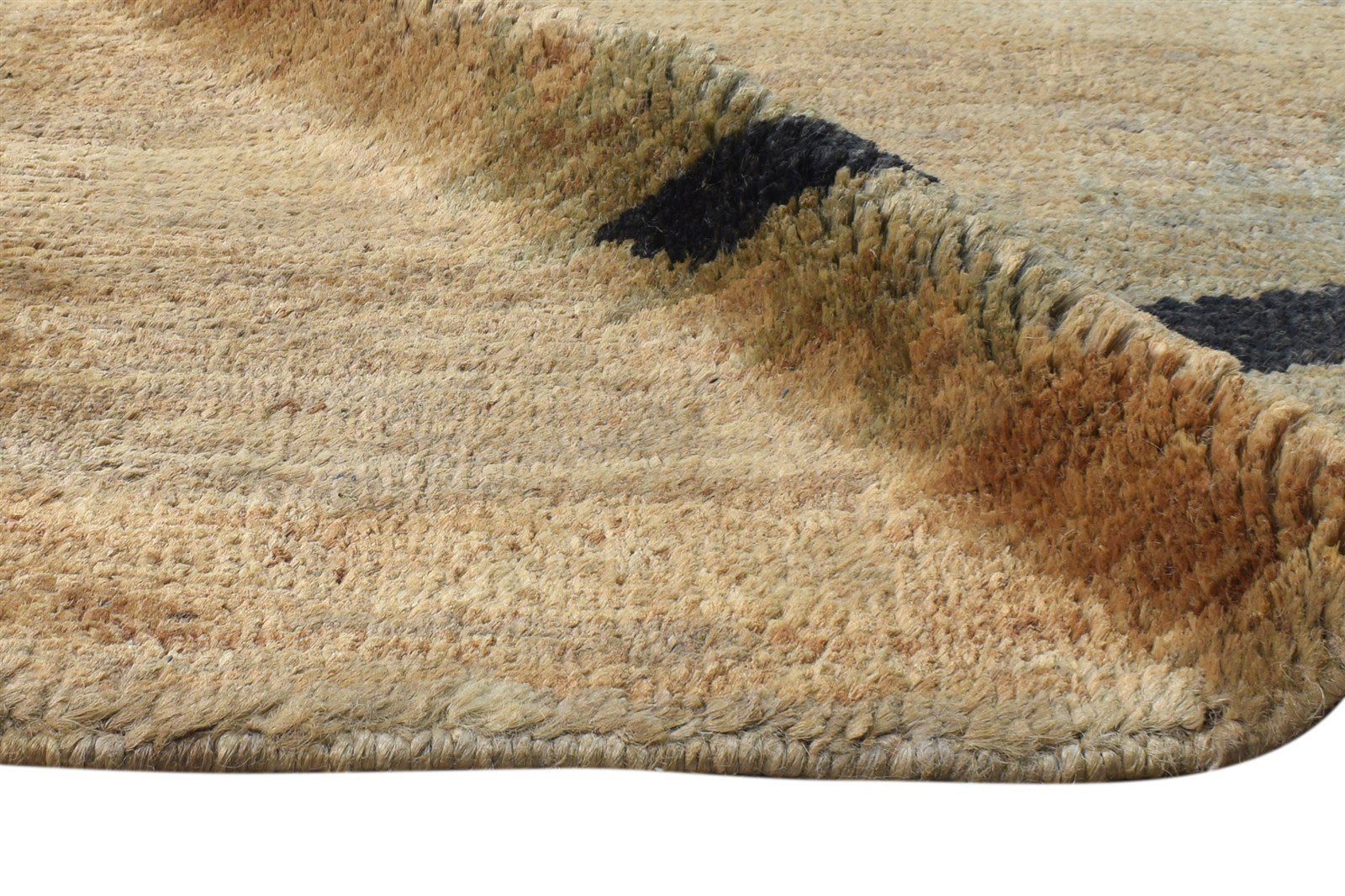 Hand Knotted Brown Jute Rug 4' X 6' Modern American Abstract Room Size Carpet 7865110102165