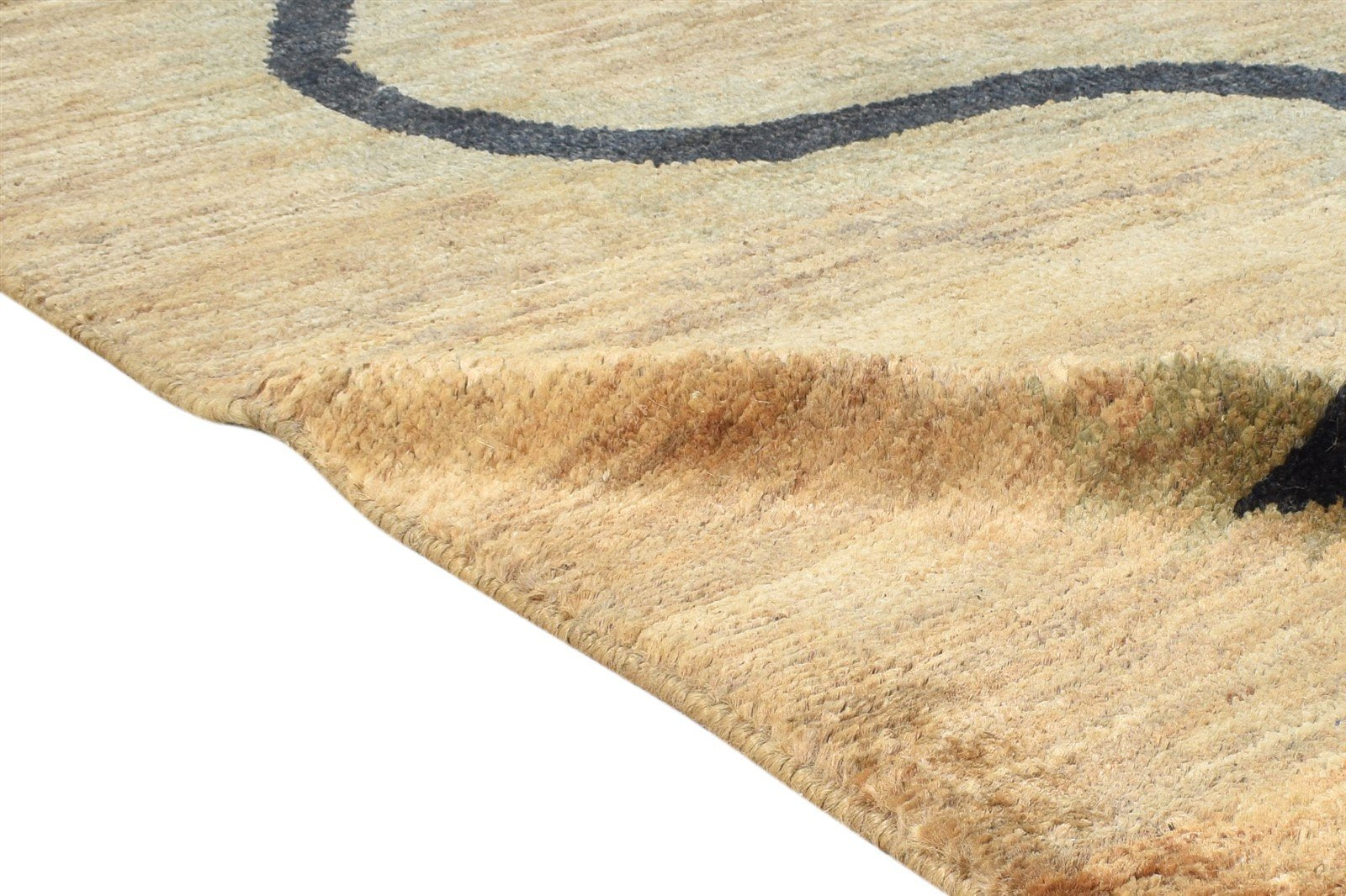 Hand Knotted Brown Jute Rug 4' X 6' Modern American Abstract Room Size Carpet 7865110102165
