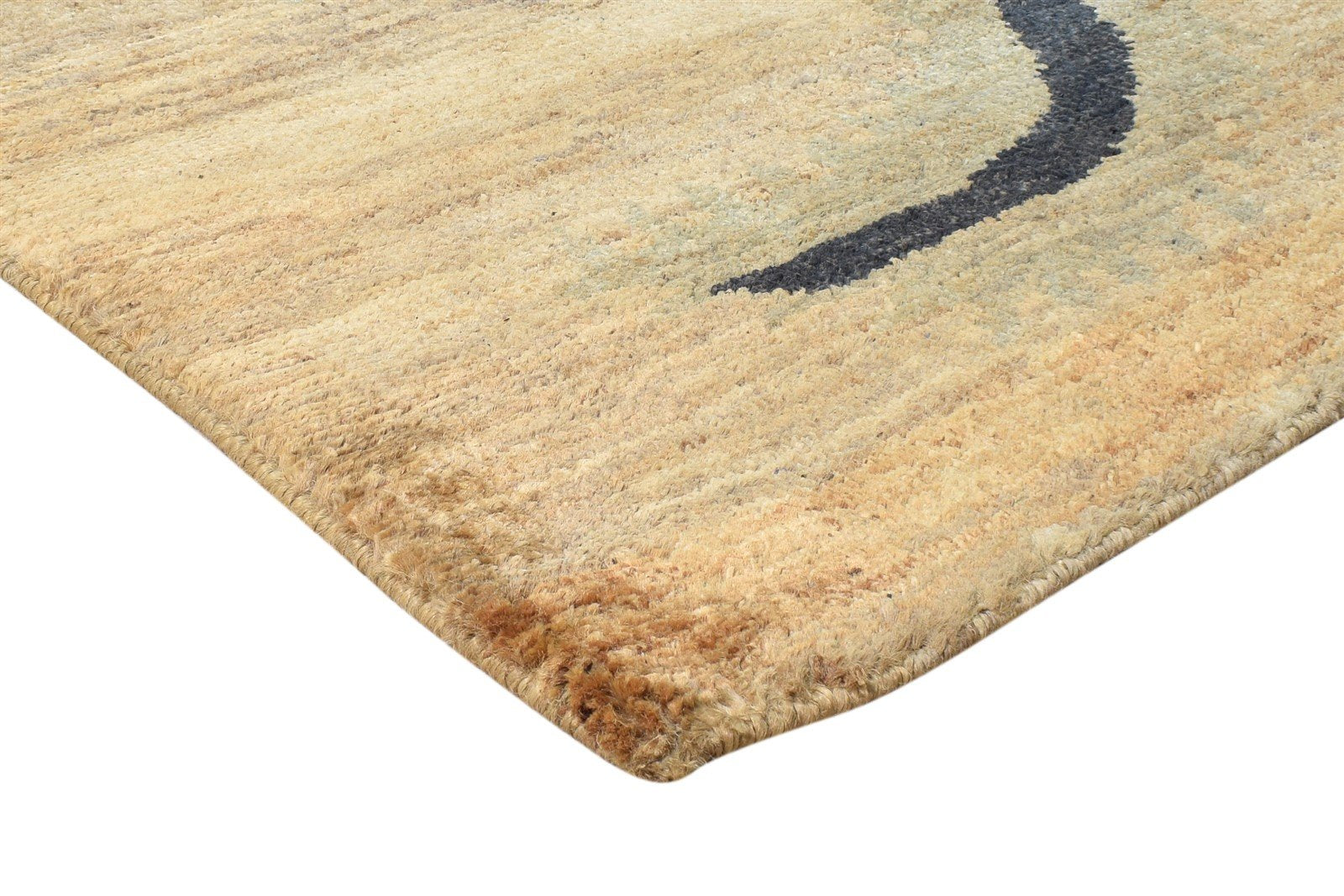 Hand Knotted Brown Jute Rug 4' X 6' Modern American Abstract Room Size Carpet 7865110102165