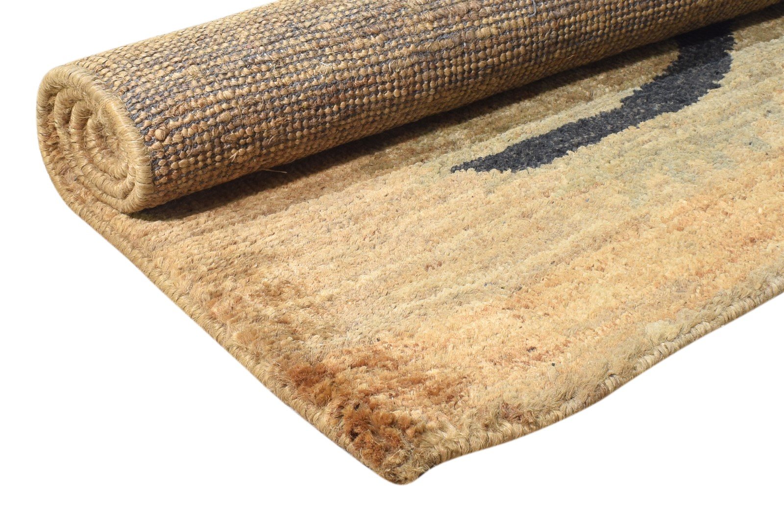 Hand Knotted Brown Jute Rug 4' X 6' Modern American Abstract Room Size Carpet 7865110102165
