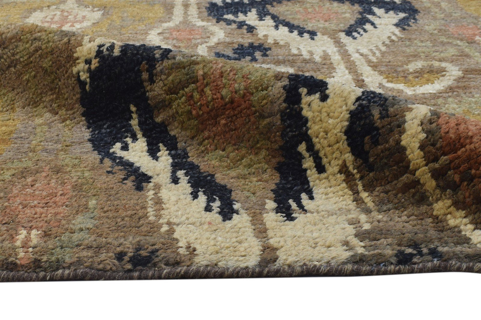 Hand Knotted Brown Jute Rug 5' X 7' Persian Oriental Ikat Room Size Carpet 7864410308757