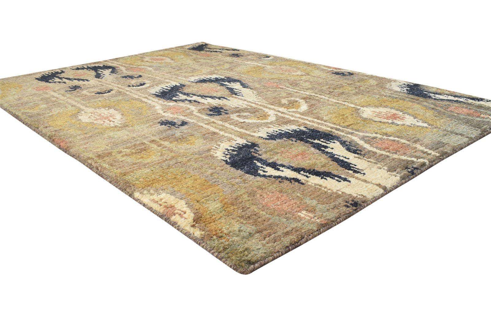 Hand Knotted Brown Jute Rug 5' X 7' Persian Oriental Ikat Room Size Carpet 7864410308757