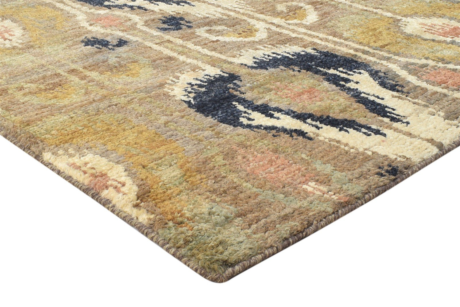 Hand Knotted Brown Jute Rug 5' X 7' Persian Oriental Ikat Room Size Carpet 7864410308757