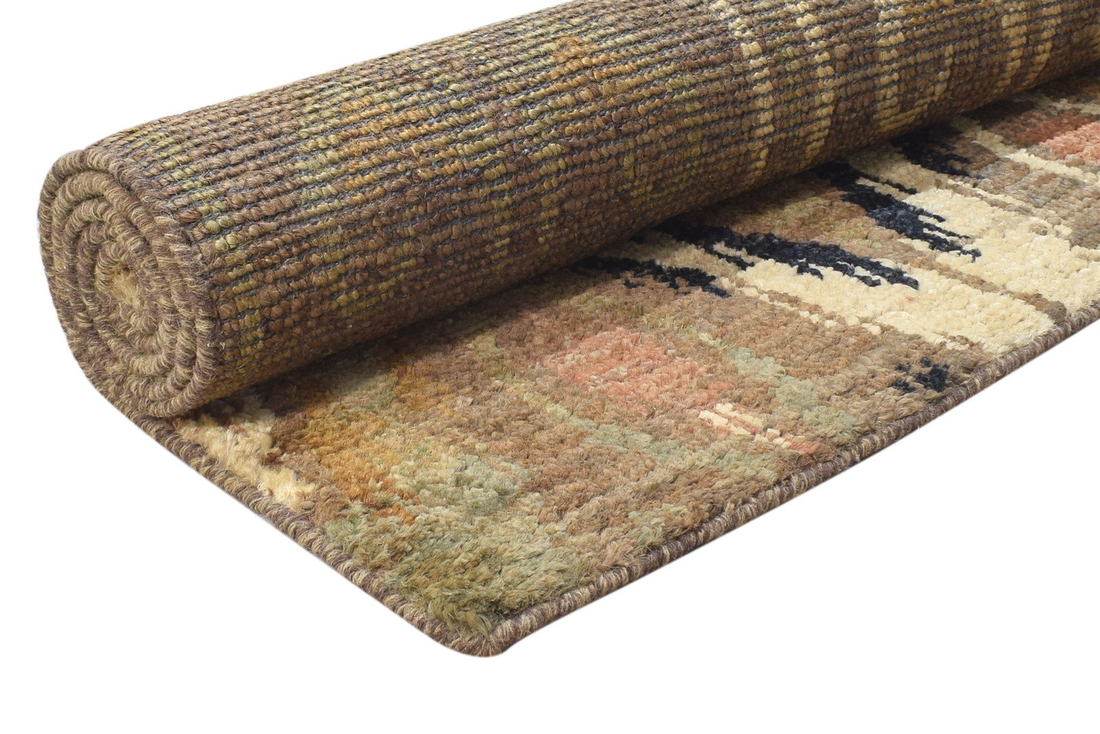 Hand Knotted Brown Jute Rug 5' X 7' Persian Oriental Ikat Room Size Carpet 7864410308757