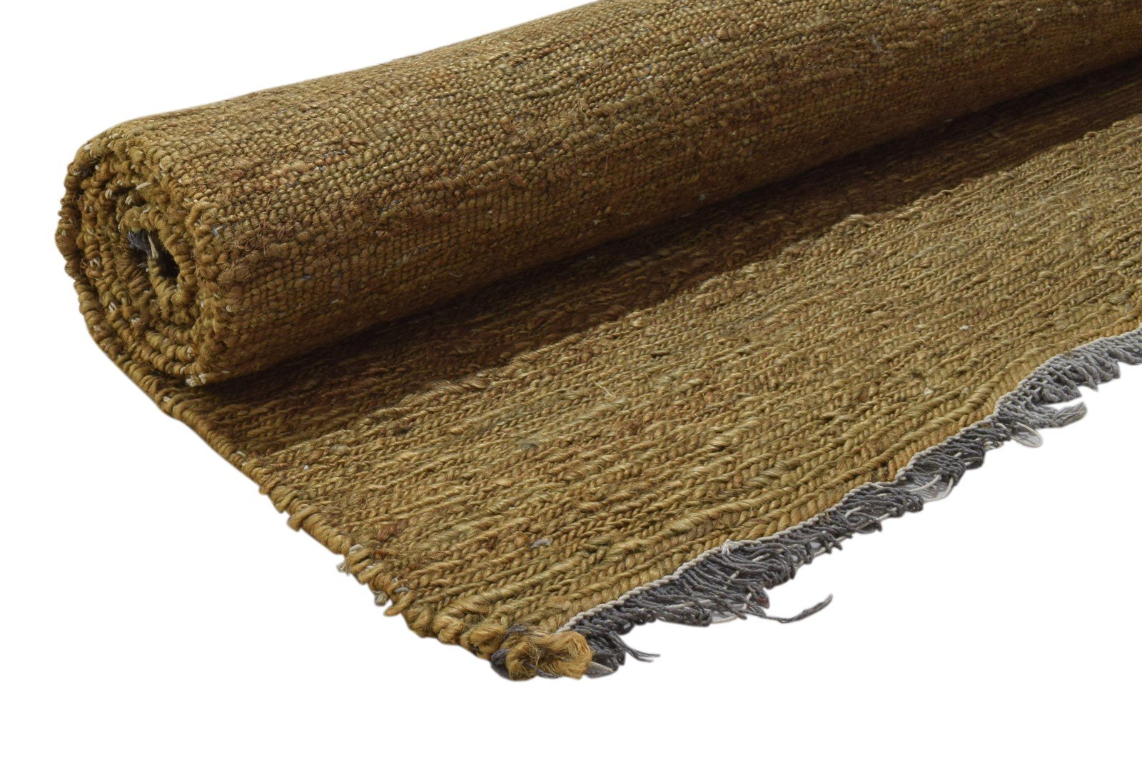Hand Knotted Brown Jute Rug 5' X 8' Modern Scandinavian Solid Room Size Carpet 7860699398293