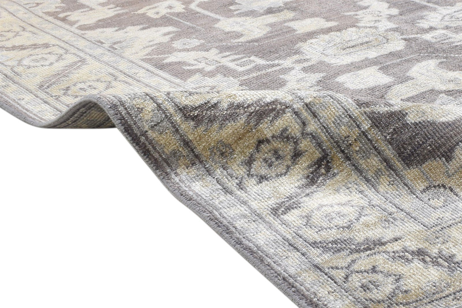 Hand Knotted Brown Silk Rug 6' X 8' Persian Oushak Oriental Room Size Carpet 7864802345109