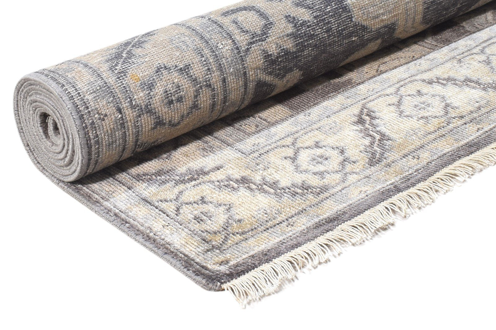 Hand Knotted Brown Silk Rug 6' X 8' Persian Oushak Oriental Room Size Carpet 7864802345109