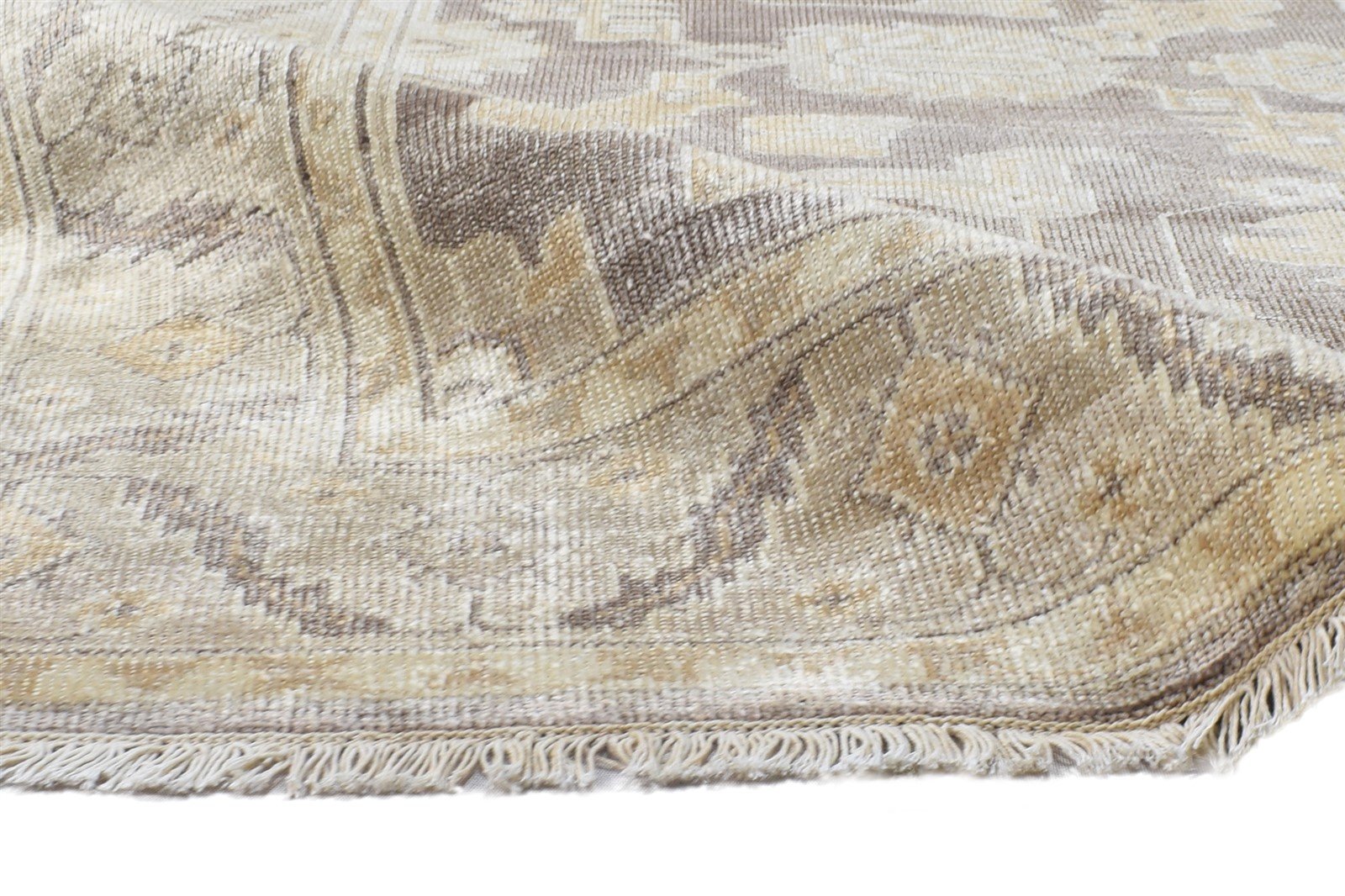 Hand Knotted Brown Silk Rug 6' X 8' Persian Oushak Oriental Room Size Carpet 7864804049045