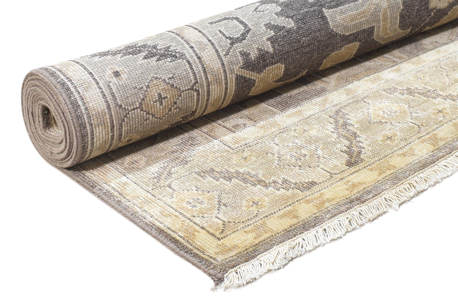 Hand Knotted Brown Silk Rug 6' X 8' Persian Oushak Oriental Room Size Carpet 7864804049045