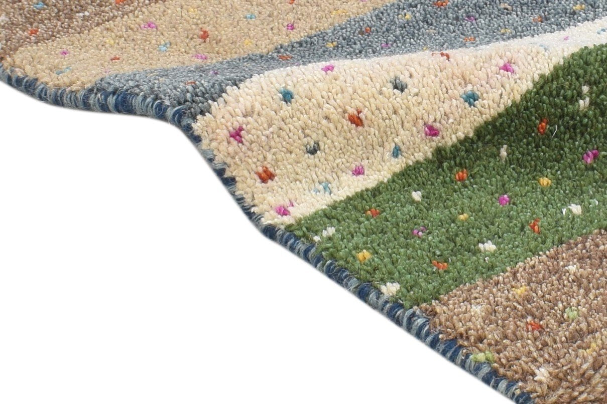 Hand Knotted Brown Wool Rug 1' X 2' Tribal Gabbeh Southwestern Small Carpet 7864501633173