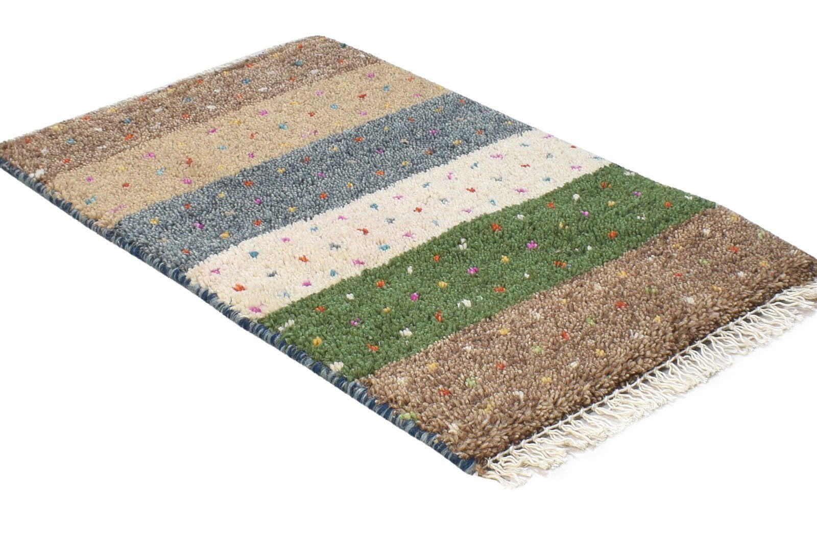Hand Knotted Brown Wool Rug 1' X 2' Tribal Gabbeh Southwestern Small Carpet 7864501633173