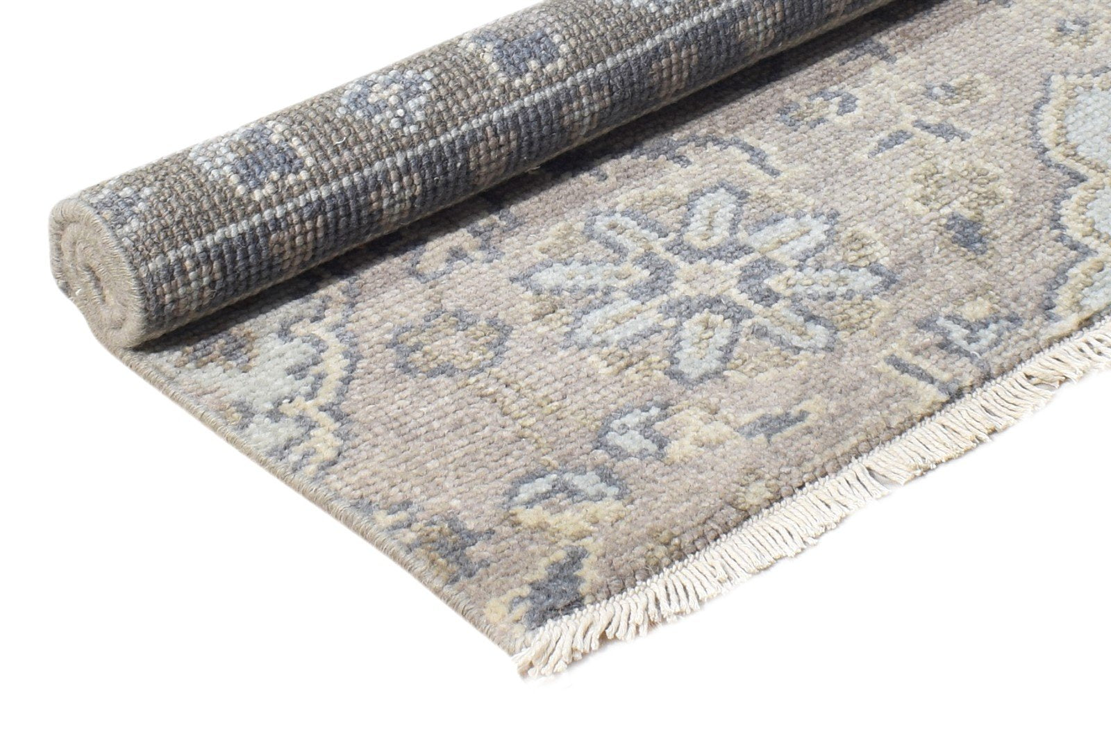 Hand Knotted Brown Wool Rug 2' X 2' Persian Oushak Oriental Small Carpet 7865158140053