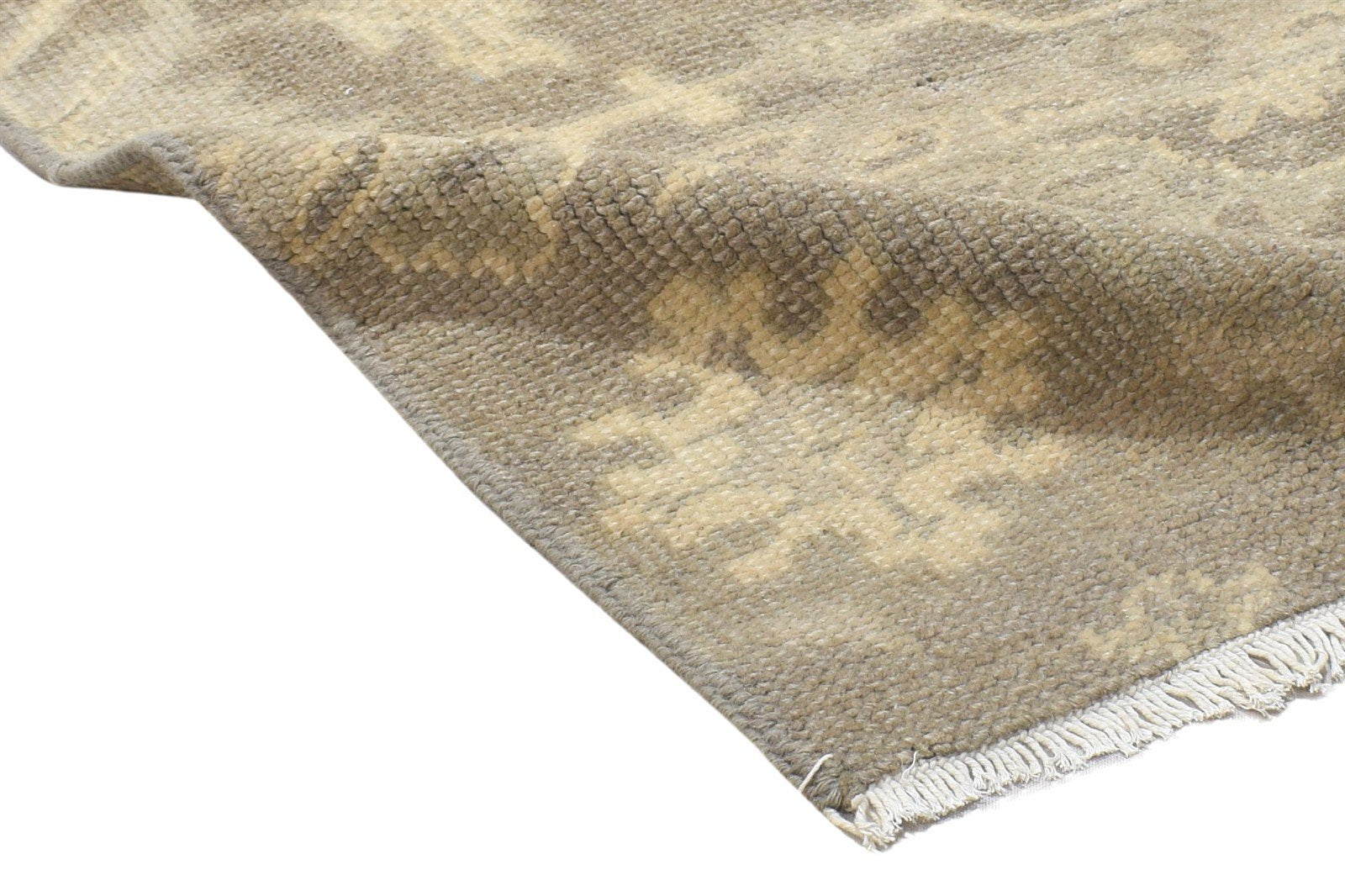 Hand Knotted Brown Wool Rug 2' X 2' Persian Oushak Oriental Small Carpet 7864122278037