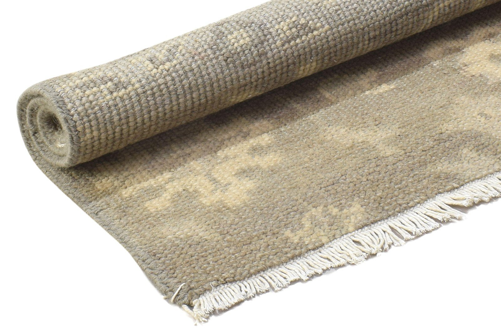 Hand Knotted Brown Wool Rug 2' X 2' Persian Oushak Oriental Small Carpet 7864122278037