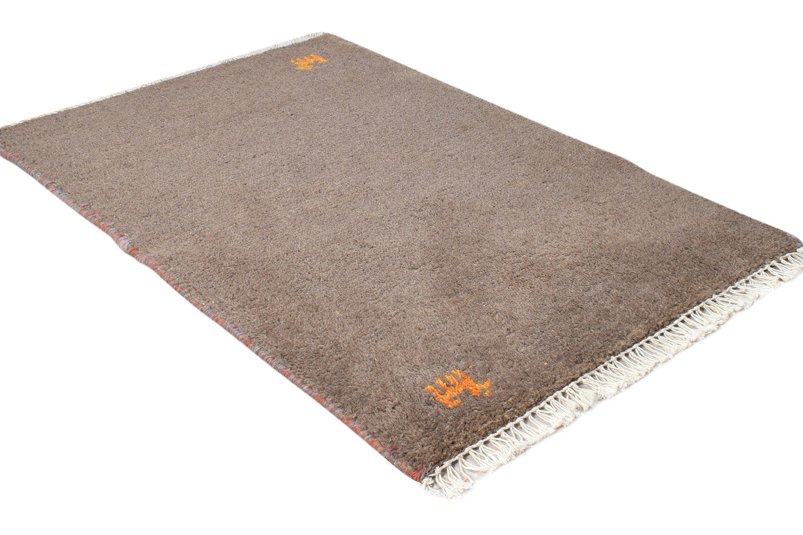 Hand Knotted Brown Wool Rug 2' X 3' Tribal Southwestern Solid Small Carpet 7865064554645