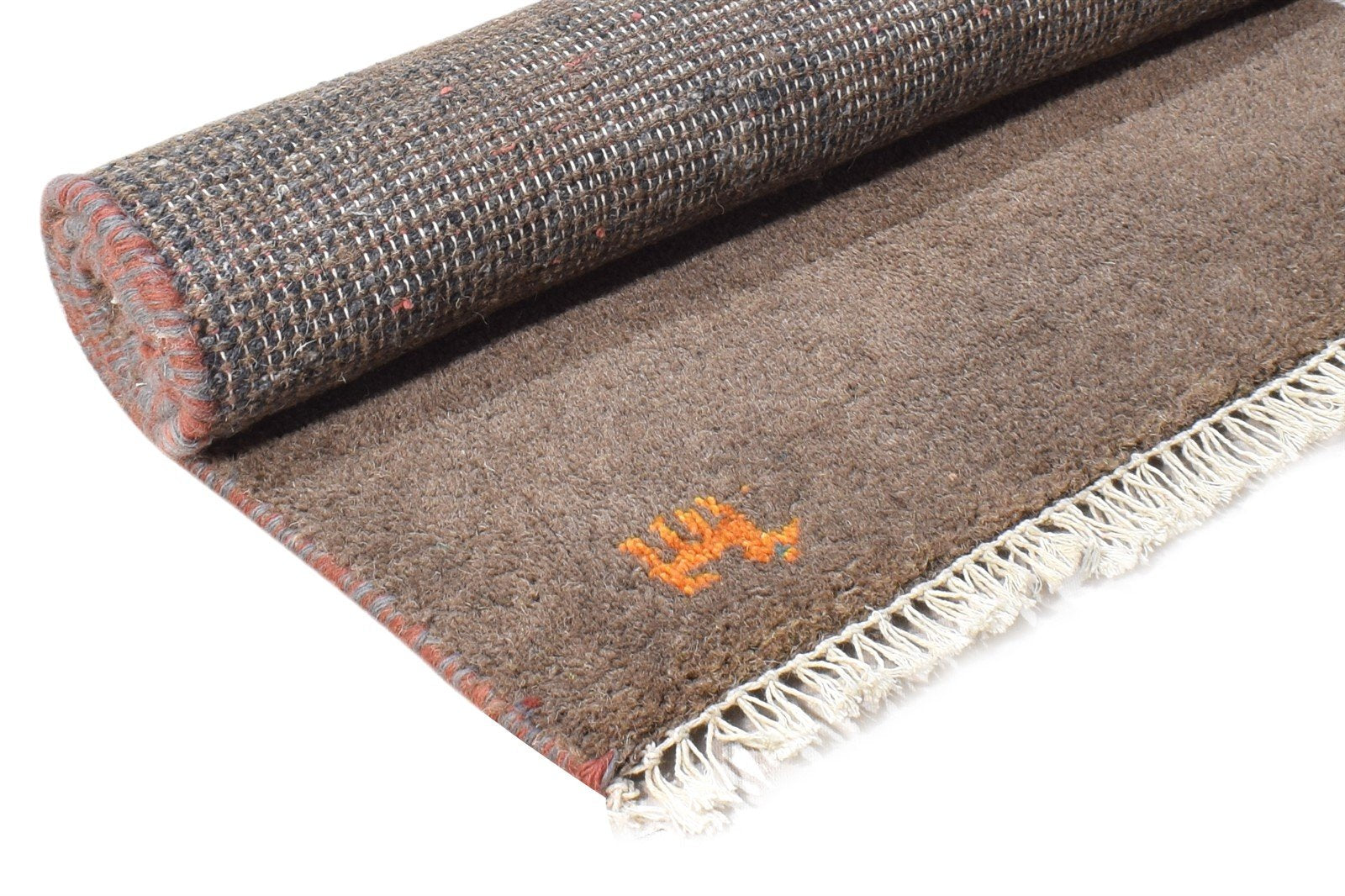 Hand Knotted Brown Wool Rug 2' X 3' Tribal Southwestern Solid Small Carpet 7865064554645