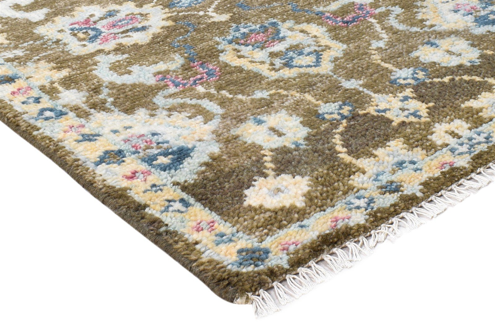 Hand Knotted Brown Wool Rug 3' X 8' Persian Oushak Oriental Small Runner 7865017368725