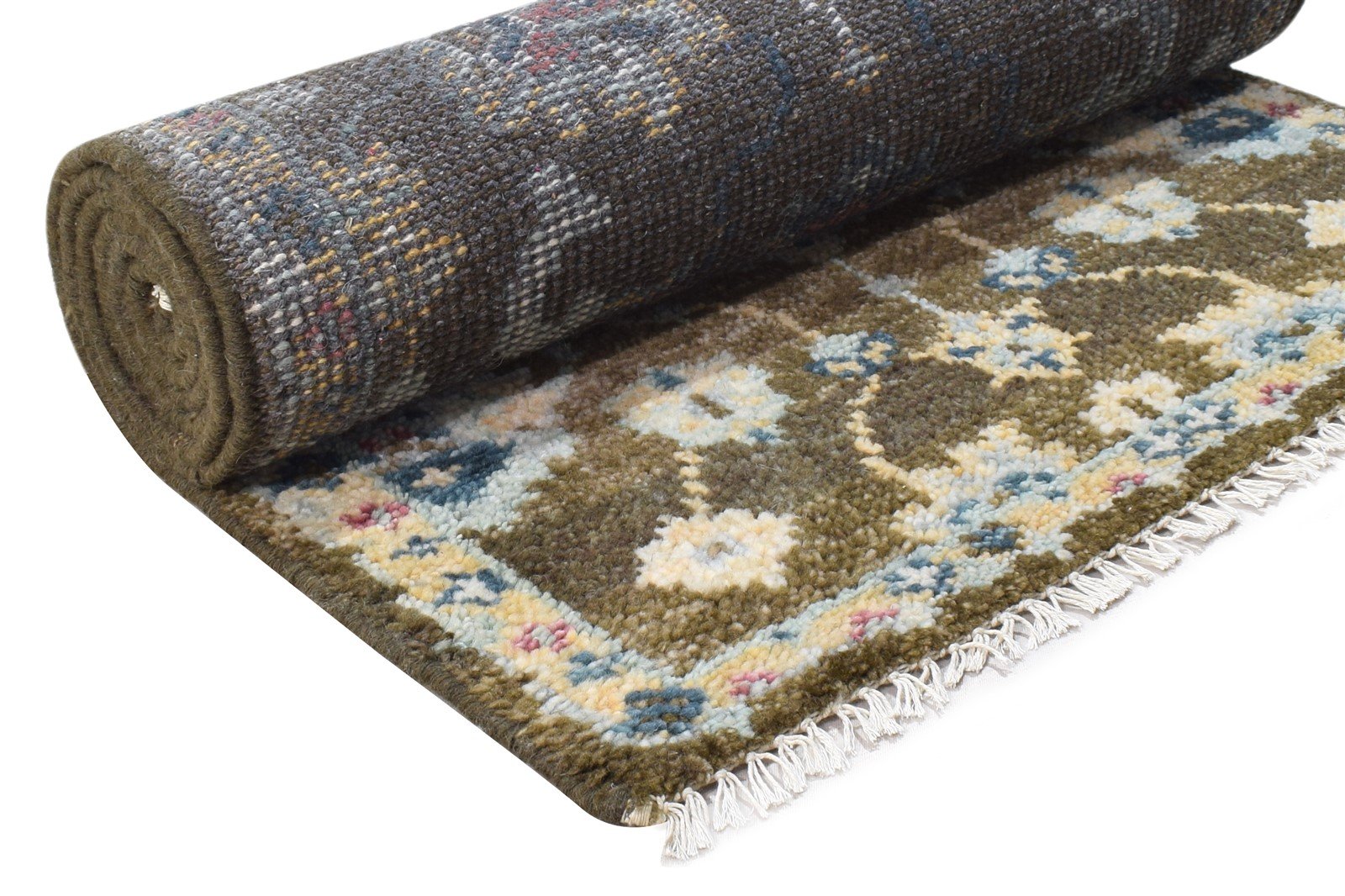 Hand Knotted Brown Wool Rug 3' X 8' Persian Oushak Oriental Small Runner 7865017368725