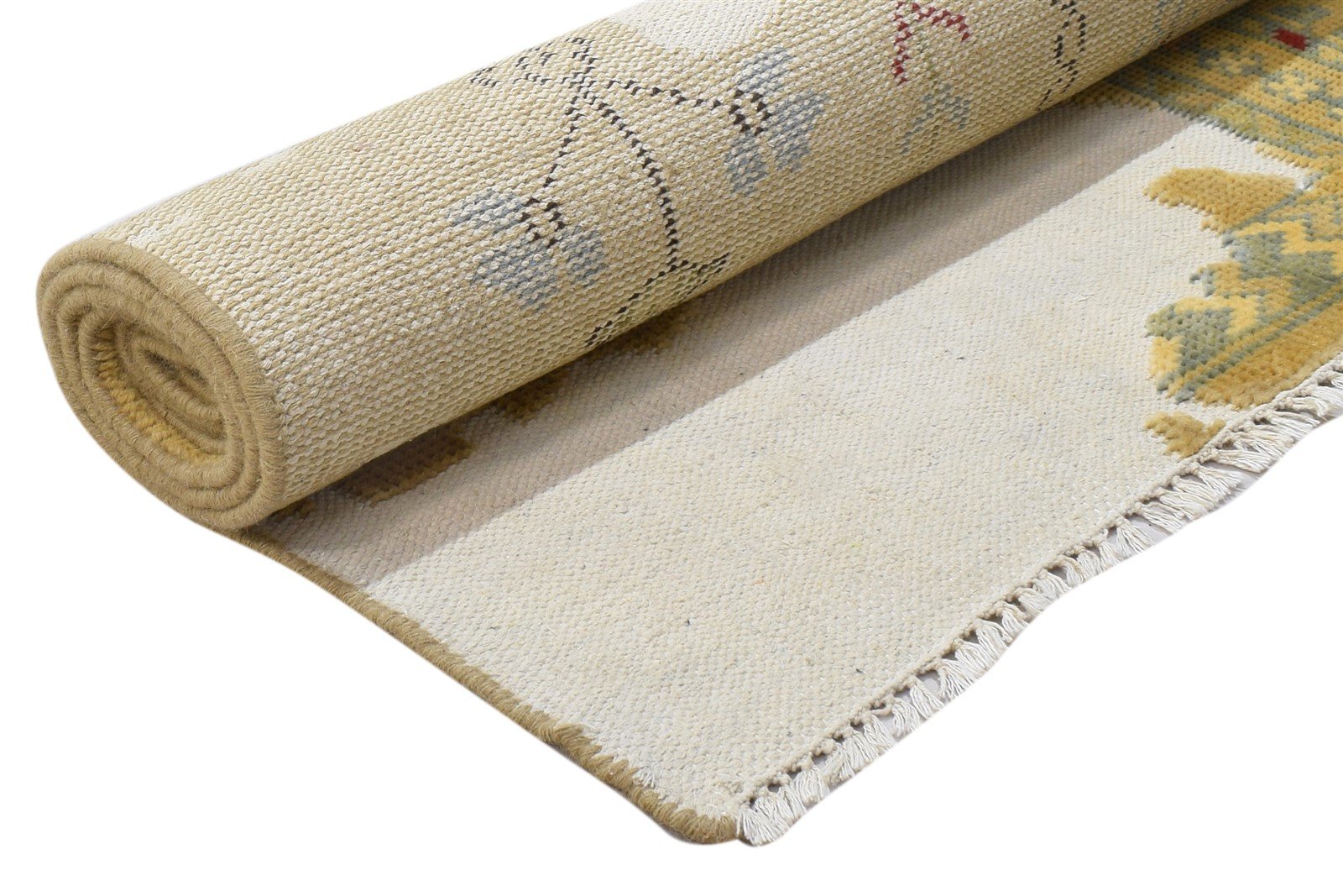 Hand Knotted Brown Wool Rug 5' X 8' Erased Oushak Abstract Room Size Carpet 7864088166549