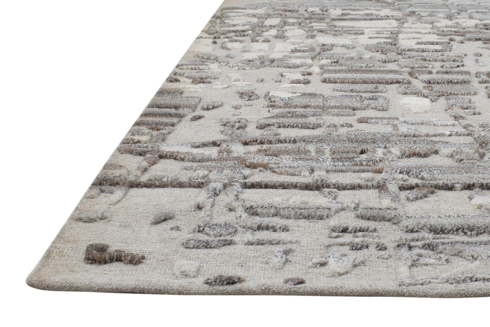 Anabella Hand Knotted Brown Wool Rug 5X7 Modern Scandinavian Abstract 7864236867733