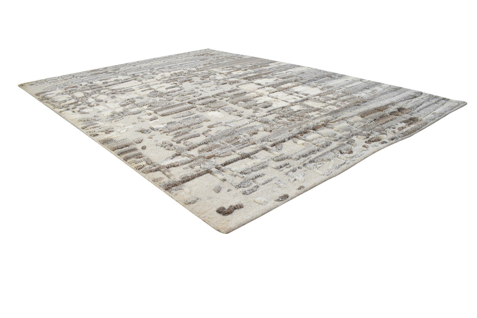 Anabella Hand Knotted Brown Wool Rug 5X7 Modern Scandinavian Abstract 7864236867733