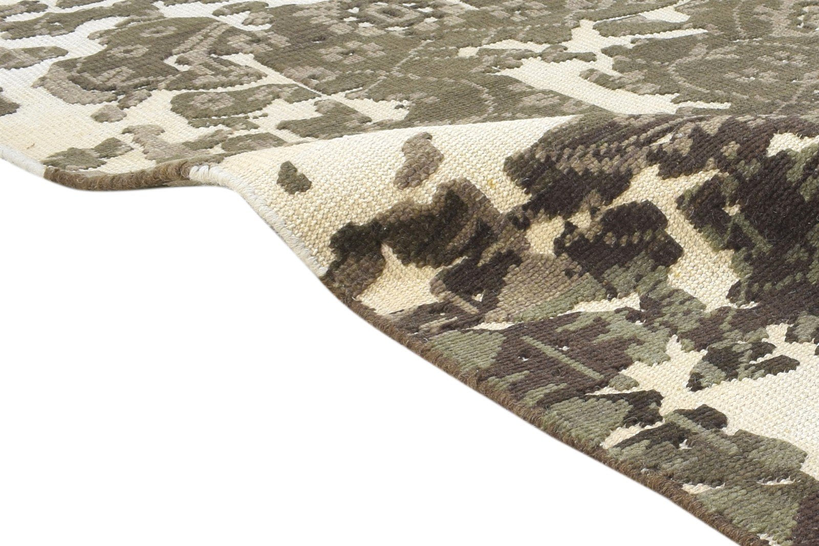 Hand Knotted Brown Wool Rug 5X8 Transitional Oriental Abstract Room Size Carpet 7864412209301