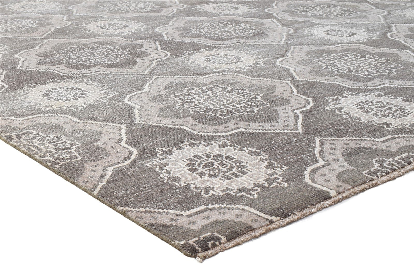 Hand Knotted Brown Wool Rug 8' X 10' Modern Moroccan Trellis Large Carpet 7864170414229