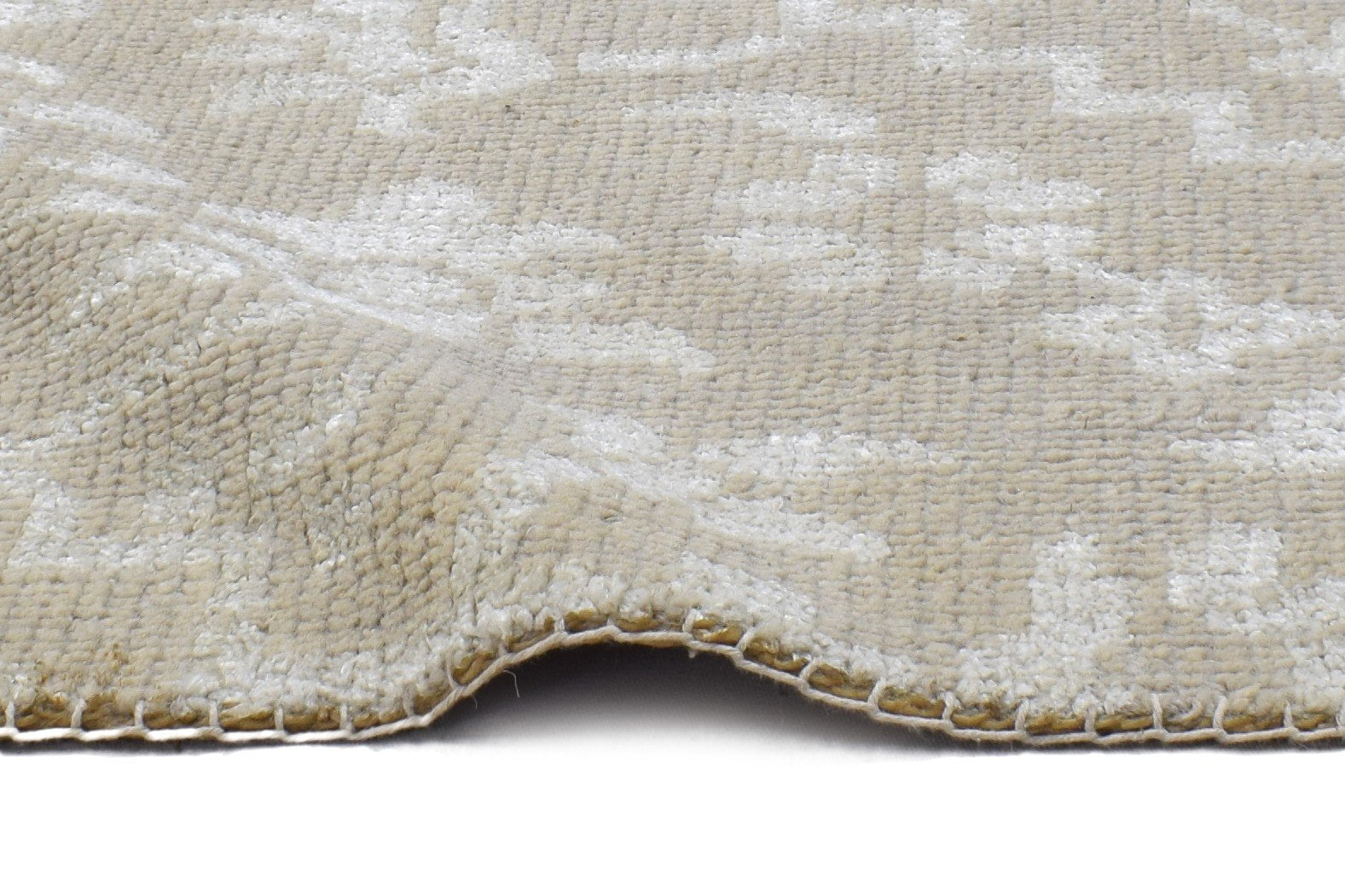 Hand Knotted Brown Wool / Silk Rug 2' X 2' Modern Moroccan Floral Small Carpet 7864131158165