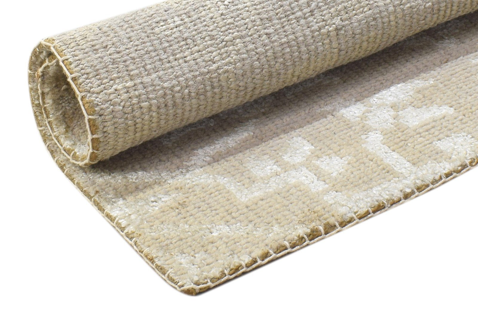 Hand Knotted Brown Wool / Silk Rug 2' X 2' Modern Moroccan Floral Small Carpet 7864131158165