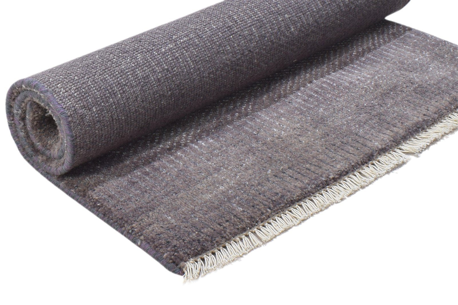 Hand Knotted Brown Wool / Silk Rug 2X3 Modern Scandinavian Grass Trellis Small 7864197709973