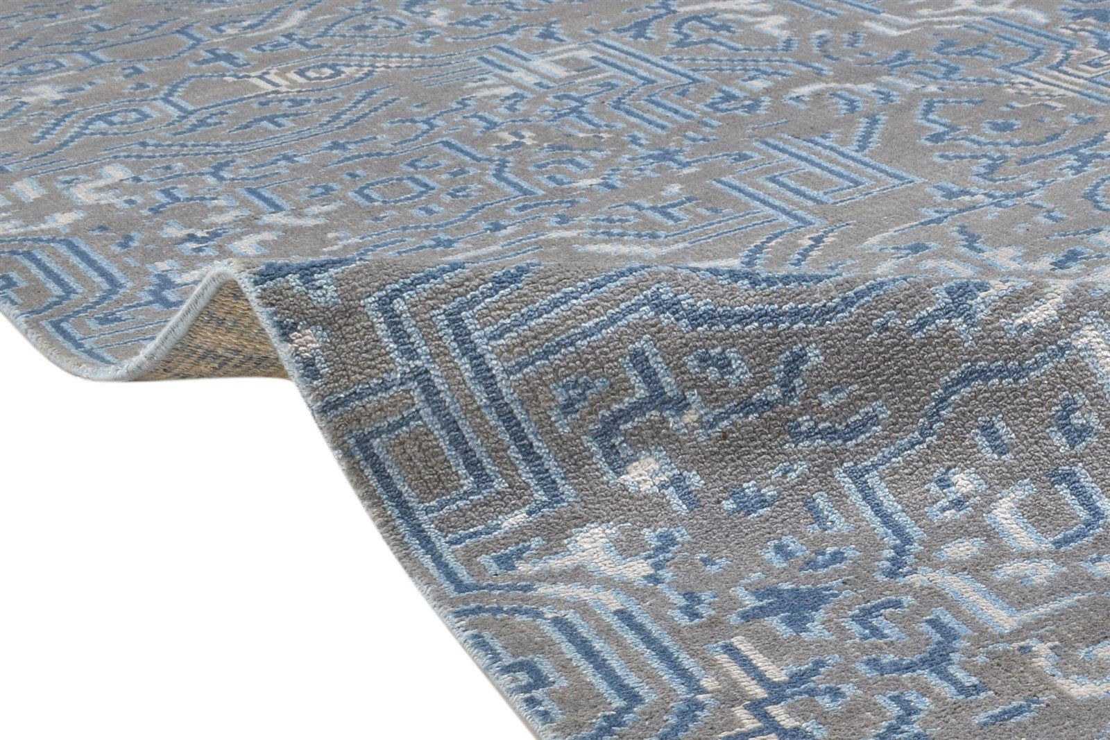 Hand Knotted Brown Wool / Silk Rug 5X8 Modern Indian Oriental Room Size Carpet 7864512544917