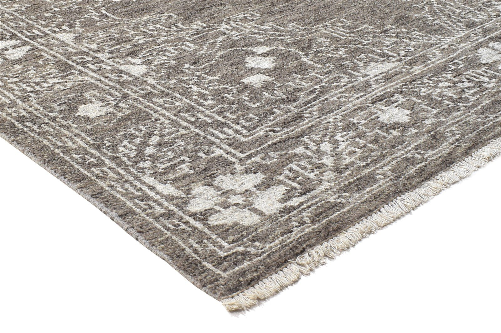 Hand Knotted Brown Wool / Silk Rug 5X8 Persian Oriental Medallion Room Size 7864896192661