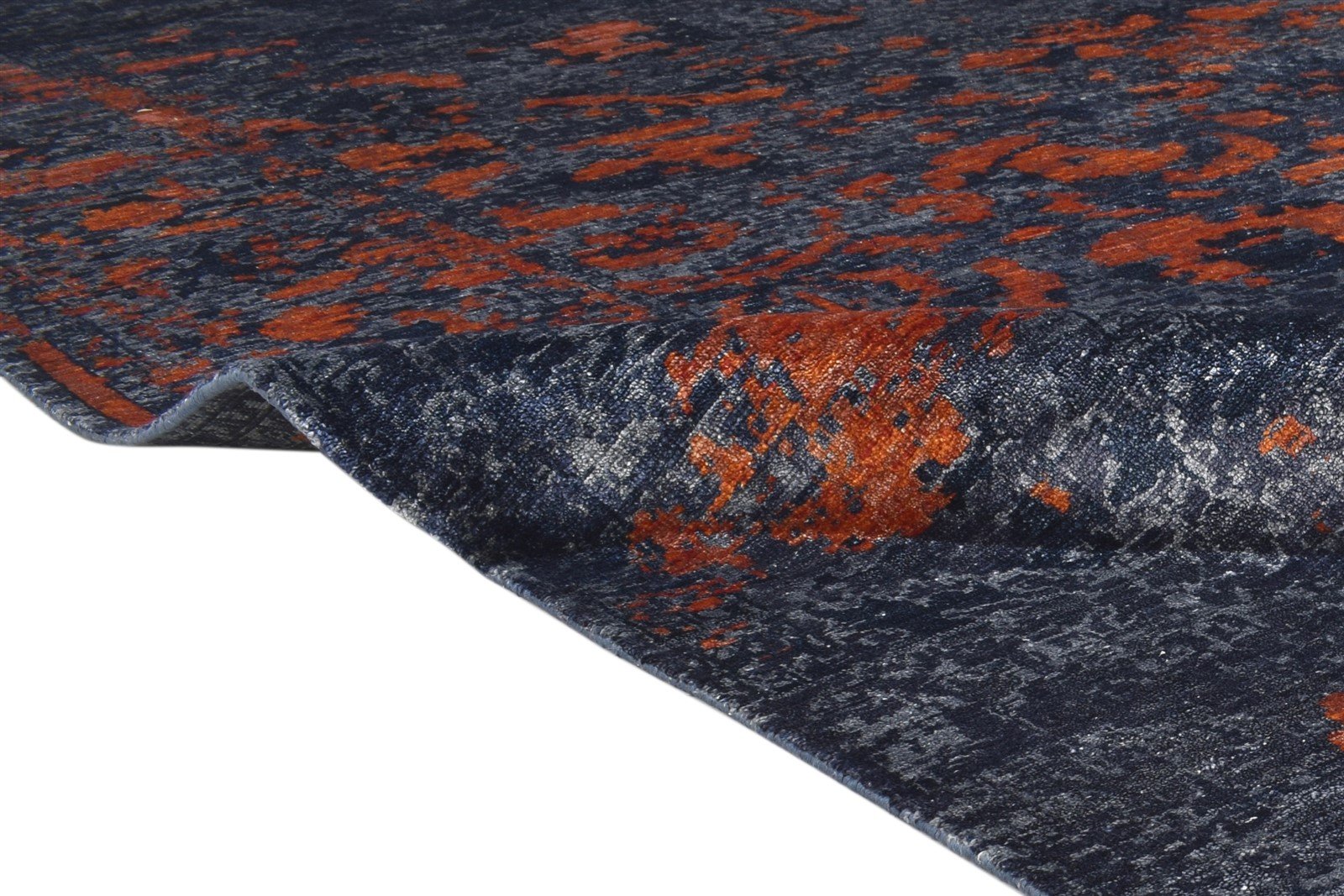 Hand Knotted Charcoal Silk Rug 9' X 12' Modern Indian Abstract Large Carpet 7864321638549