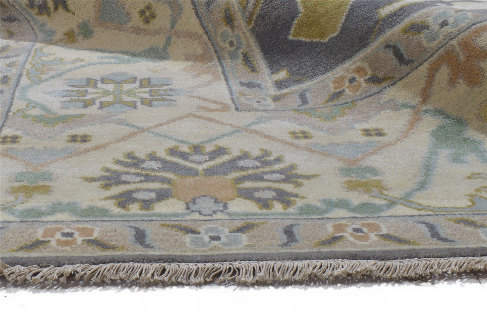 Hand Knotted Charcoal Wool Rug 10X14 Persian Oushak Oriental Extra Large Carpet 7864221237397