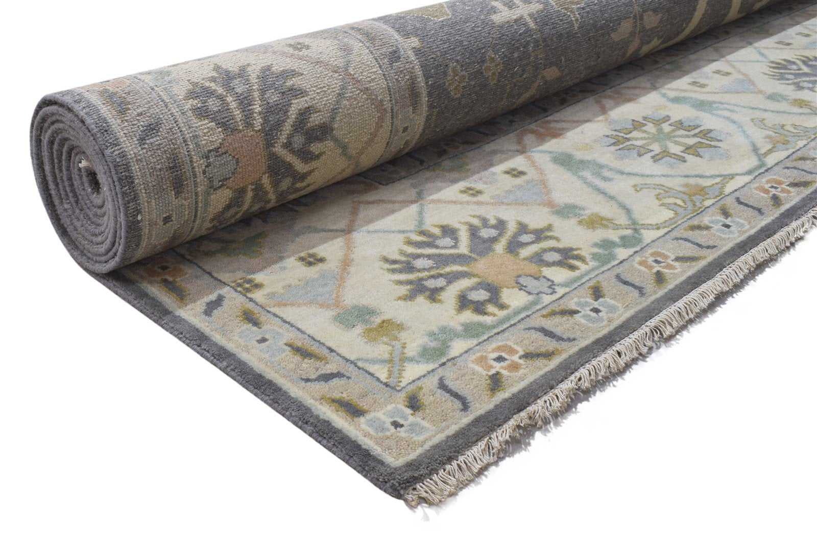 Hand Knotted Charcoal Wool Rug 10X14 Persian Oushak Oriental Extra Large Carpet 7864221237397