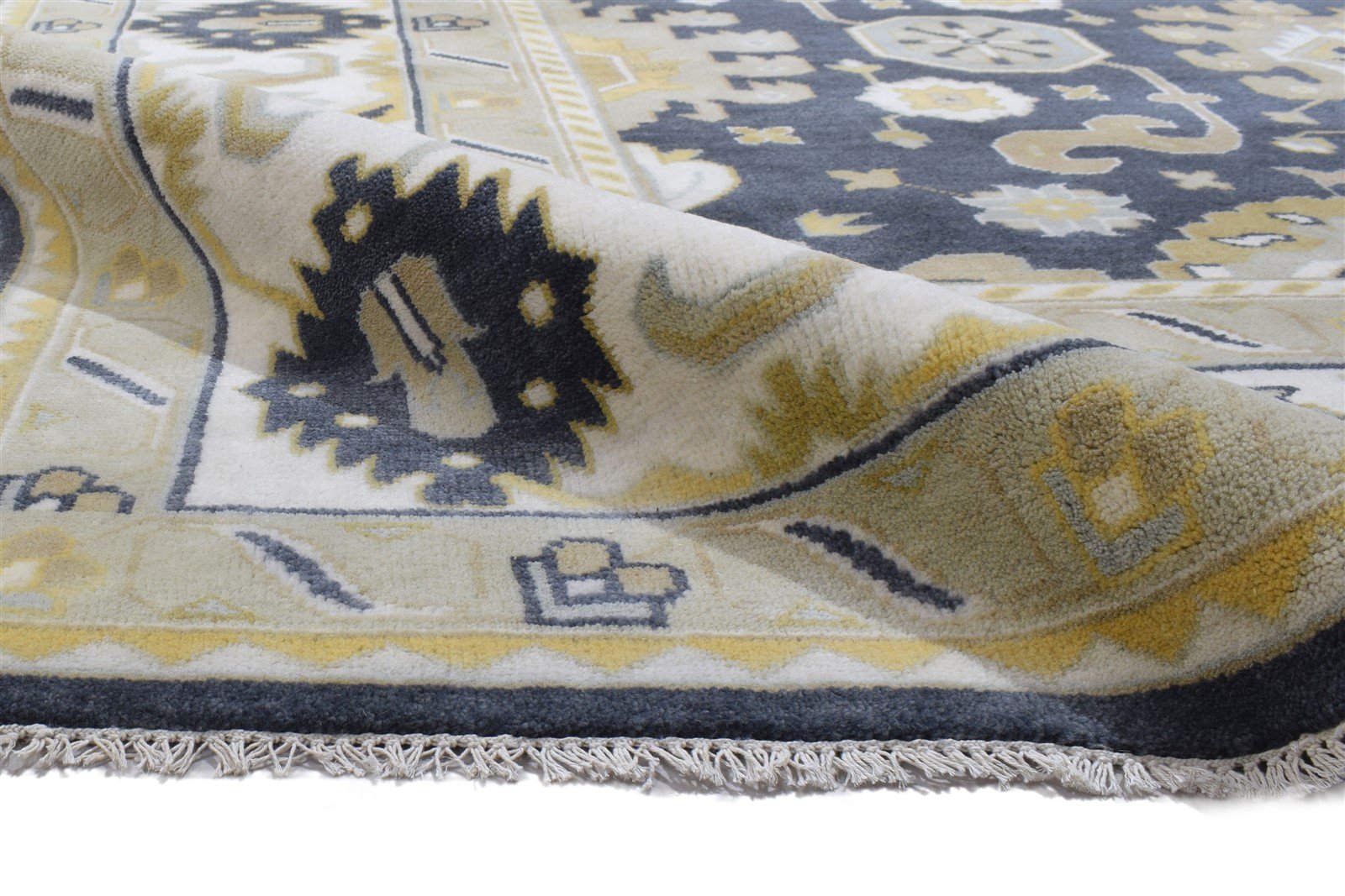 Hand Knotted Charcoal Wool Rug 10X14 Persien Oushak Oriental Extra Large Carpet 7864327307413