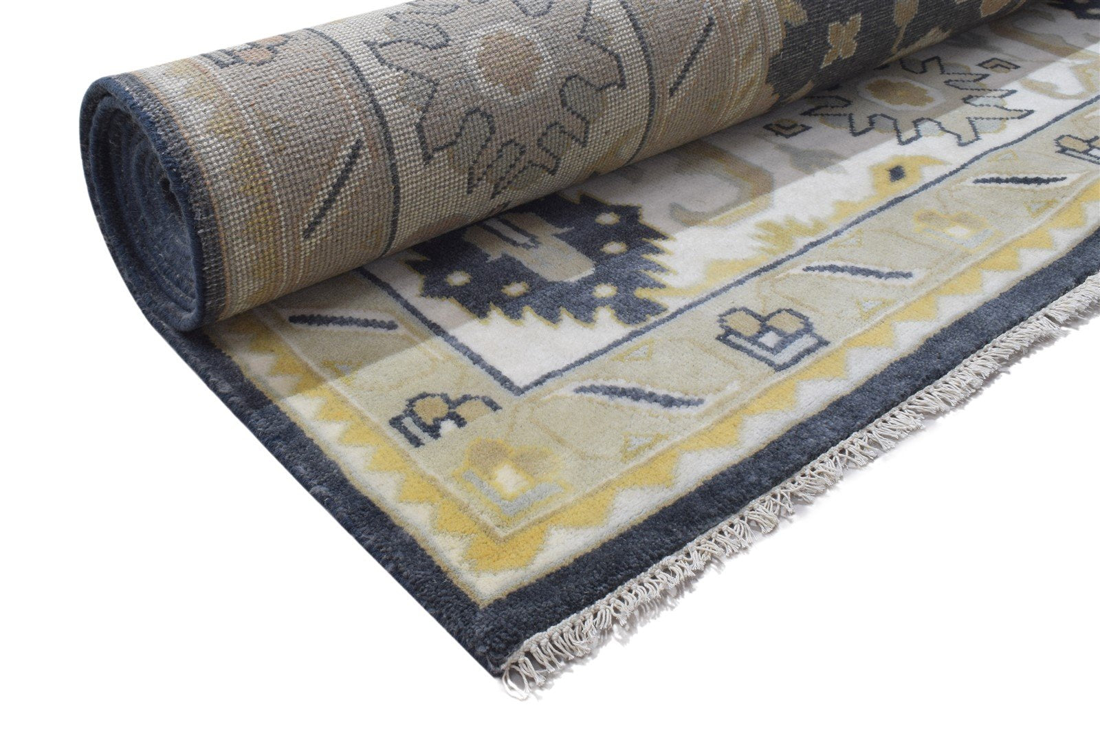Hand Knotted Charcoal Wool Rug 10X14 Persien Oushak Oriental Extra Large Carpet 7864327307413