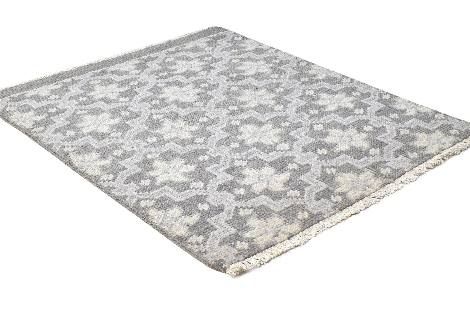 Hand Knotted Charcoal Wool Rug 2' X 2' Persian Moroccan Oriental Small Carpet 7864924766357